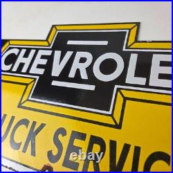 Vintage Chevrolet Advertising Sign Porcelain Bow Tie Garage Auto Sign