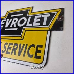 Vintage Chevrolet Advertising Sign Porcelain Bow Tie Garage Auto Sign