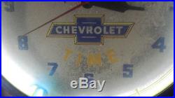 Vintage Chevrolet Advertising neon clock Sign, 50s, Thompsontown, Pa