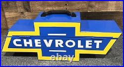 Vintage Chevrolet Bowtie Goboxes Metal Toolbox