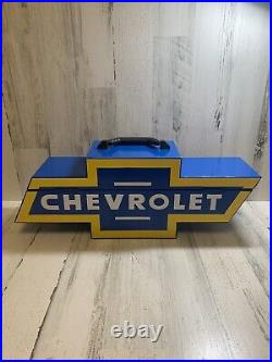 Vintage Chevrolet Bowtie Goboxes Metal Toolbox Brand New