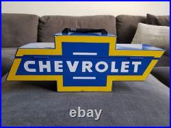 Vintage Chevrolet Bowtie Goboxes Metal Toolbox UNUSED READ DESCRIPTION