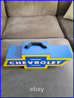 Vintage Chevrolet Bowtie Goboxes Metal Toolbox UNUSED READ DESCRIPTION