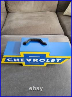 Vintage Chevrolet Bowtie Goboxes Metal Toolbox UNUSED READ DESCRIPTION Vintage Chevrolet Bowtie Goboxes Metal Toolbox UNUSED READ DESCRIPTION
