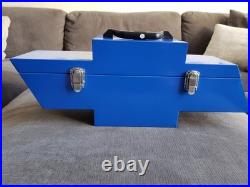 Vintage Chevrolet Bowtie Goboxes Metal Toolbox UNUSED READ DESCRIPTION