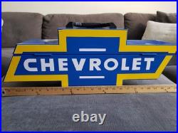Vintage Chevrolet Bowtie Goboxes Metal Toolbox UNUSED READ DESCRIPTION