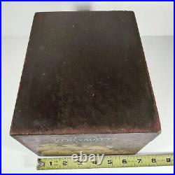 Vintage Chevrolet Box Wooden Dealer Index Card Holder Agreement File