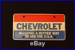 Vintage Chevrolet Building a Better Way Dealer Front License Plate Topper USA