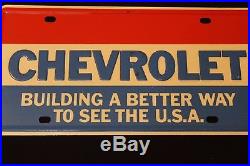 Vintage Chevrolet Building a Better Way Dealer Front License Plate Topper USA