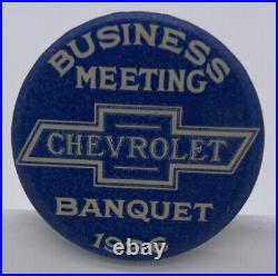 Vintage Chevrolet Business Meeting Banquet 1926 Chevy Automobile Pin Back Button