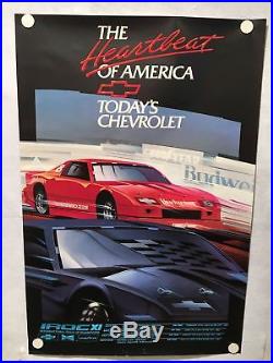 Vintage Chevrolet Camaro Heartbeat of America 1987 IROC Racing Schedule Poster