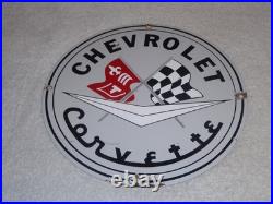 Vintage Chevrolet Corvette Sports Car Porcelain Metal Gasoline & Oil, Chevy Sign Vintage Chevrolet Corvette Sports Car Porcelain Metal Gasoline & Oil, Chevy Sign