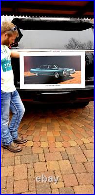 Vintage Chevrolet Dealership Chevy Caprice Sport Sign With Car Graphics Auto 32x18