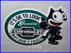 Vintage Chevrolet Felix The Cat Look Dont Touch 12 Car Truck Metal Gas Oil Sign Vintage Chevrolet Felix The Cat Look Dont Touch 12 Car Truck Metal Gas Oil Sign