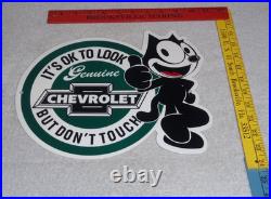 Vintage Chevrolet Felix The Cat Look Dont Touch 12 Car Truck Metal Gas Oil Sign