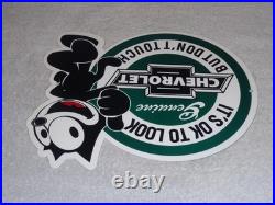 Vintage Chevrolet Felix The Cat Look Dont Touch 12 Car Truck Metal Gas Oil Sign