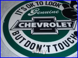 Vintage Chevrolet Felix The Cat Look Dont Touch 12 Car Truck Metal Gas Oil Sign