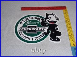 Vintage Chevrolet Felix The Cat Look Dont Touch 12 Car Truck Metal Gas Oil Sign