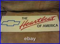 Vintage Chevrolet Heartbeat Sales Service Dealer Sign Chevy Original Auto 10639