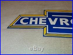 Vintage Chevrolet Ok Used Car Bowtie 20 Porcelain Metal Truck Gasoline Oil Sign