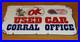 Vintage-Chevrolet-Ok-Used-Car-Corral-Office-Cowboy-12-Metal-Gasoline-Oil-Sign-01-grkq