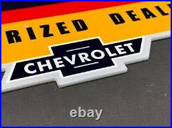 Vintage Chevrolet Ok Used Cars Advertising Metal 12 Car Dealer Gas & Oil Sign