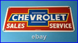 Vintage Chevrolet Porcelain Bow-tie Gas Auto Trucks Service Sales Dealer Sign