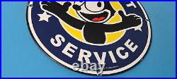 Vintage Chevrolet Porcelain Felix Gas Auto Chevy Trucks Service Pump Plate Sign