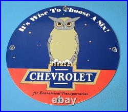 Vintage Chevrolet Porcelain Gas Auto Car Trucks Sales Service Dealership Sign