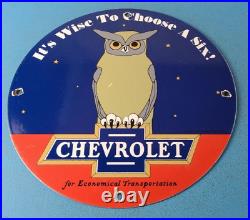 Vintage Chevrolet Porcelain Gas Auto Car Trucks Sales Service Dealership Sign