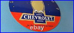 Vintage Chevrolet Porcelain Gas Auto Car Trucks Sales Service Dealership Sign