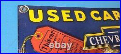 Vintage Chevrolet Porcelain Service Dealership Gas Automobile Used Car Sign