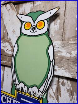 Vintage Chevrolet Porcelain Sign 36 Old Gas Car Chevy Diecut Dealer Sales Store