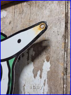 Vintage Chevrolet Porcelain Sign 36 Old Gas Car Chevy Diecut Dealer Sales Store