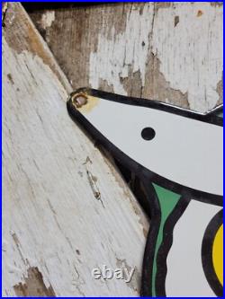 Vintage Chevrolet Porcelain Sign 36 Old Gas Car Chevy Diecut Dealer Sales Store