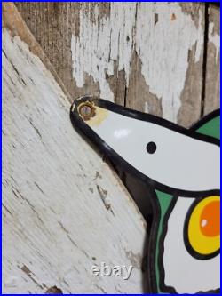 Vintage Chevrolet Porcelain Sign 36 Old Gas Car Chevy Diecut Dealer Sales Store