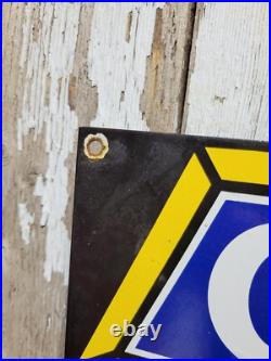 Vintage Chevrolet Porcelain Sign 36 Old Gas Car Chevy Diecut Dealer Sales Store