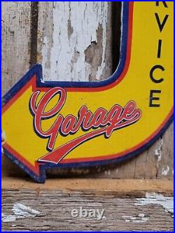 Vintage Chevrolet Porcelain Sign Chevy Automobile Sales Service Garage Arrow