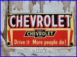 Vintage Chevrolet Porcelain Sign Chevy Gas Automobile Sales Service Car Dealer