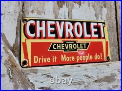 Vintage Chevrolet Porcelain Sign Chevy Gas Automobile Sales Service Car Dealer