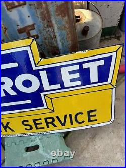 Vintage Chevrolet Porcelain Sign Chevy Truck Service Chevy Dealer Car Auto Sales