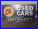 Vintage-Chevrolet-Porcelain-Sign-Chevy-Used-Car-Dealer-Gas-Auto-Dealer-Service-01-sym