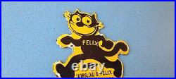 Vintage Chevrolet Porcelain Sign Felix the Cat License Ad Topper Auto Gas Sign