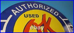 Vintage Chevrolet Porcelain Sign OK Used Car Dealer Automobile Motors Gas Sign