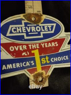 Vintage Chevrolet Porcelain Sign Ok Used Cars Auto Dealership Service Sales Part