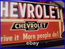 Vintage Chevrolet Porcelain Sign Old Gas Auto Service Station Certified Dealer