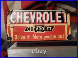 Vintage Chevrolet Porcelain Sign Old Gas Auto Service Station Certified Dealer