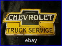 Vintage Chevrolet Porcelain Sign Old Ok Used Car Truck Chevy Dealer Service Shop