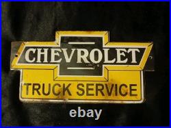 Vintage Chevrolet Porcelain Sign Old Ok Used Car Truck Chevy Dealer Service Shop