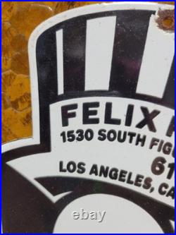 Vintage Chevrolet Porcelain Sign Rare Old Felix Dealership Car Truck Los Angeles